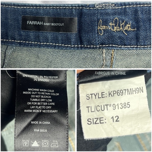 Kut from the Kloth Farrah Baby Bootcut Dark Wash Denim Jeans Size 12 Petite - Picture 6 of 6